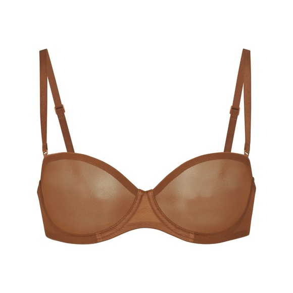 SKIMS Other - Skims Ultrafine Mesh Strapless Bra in Bronze 34DDD